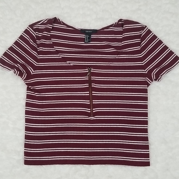 Forever 21 crop striped top. Size L - Picture 6 of 9
